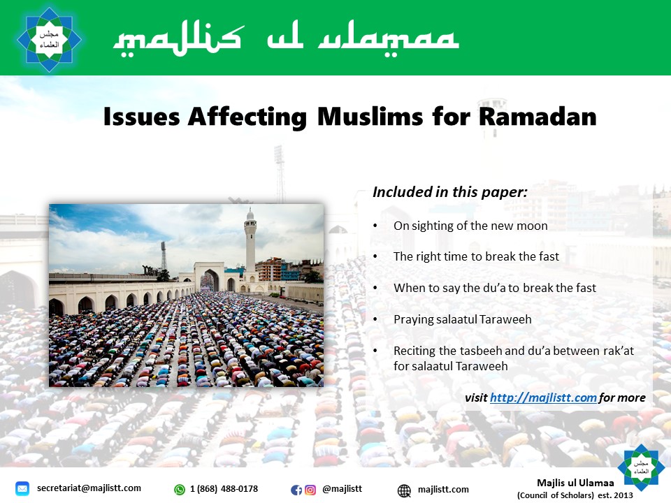 Issues Affecting Muslims in Ramadan